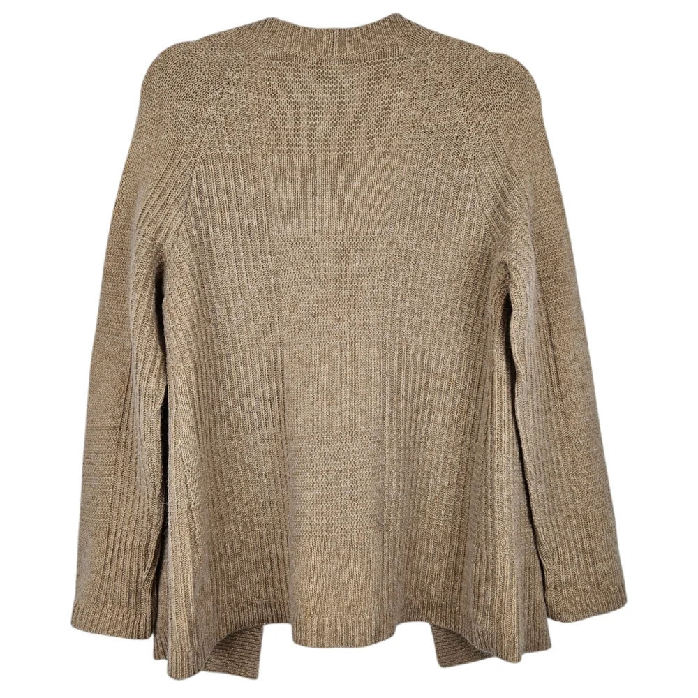 Coldwater Creek lambswool angora blend open cardigan tan S/8 - Picture 2 of 7